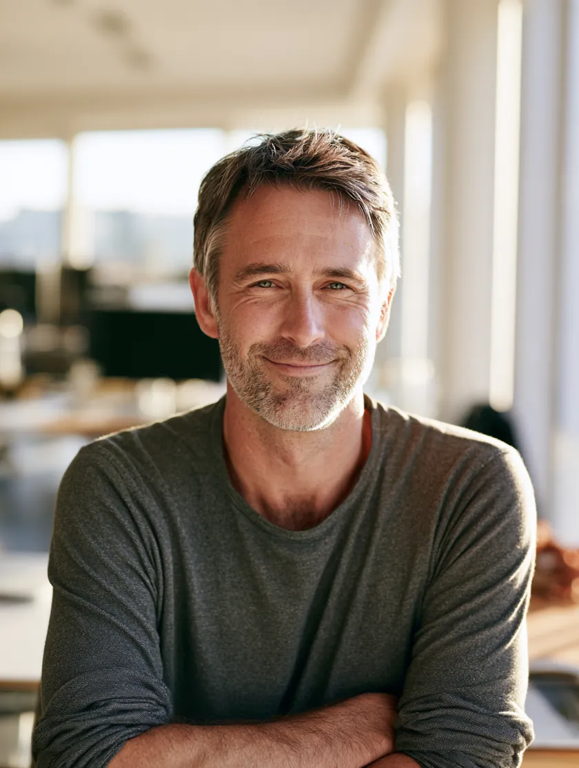 Portrait of a team member in a modern office